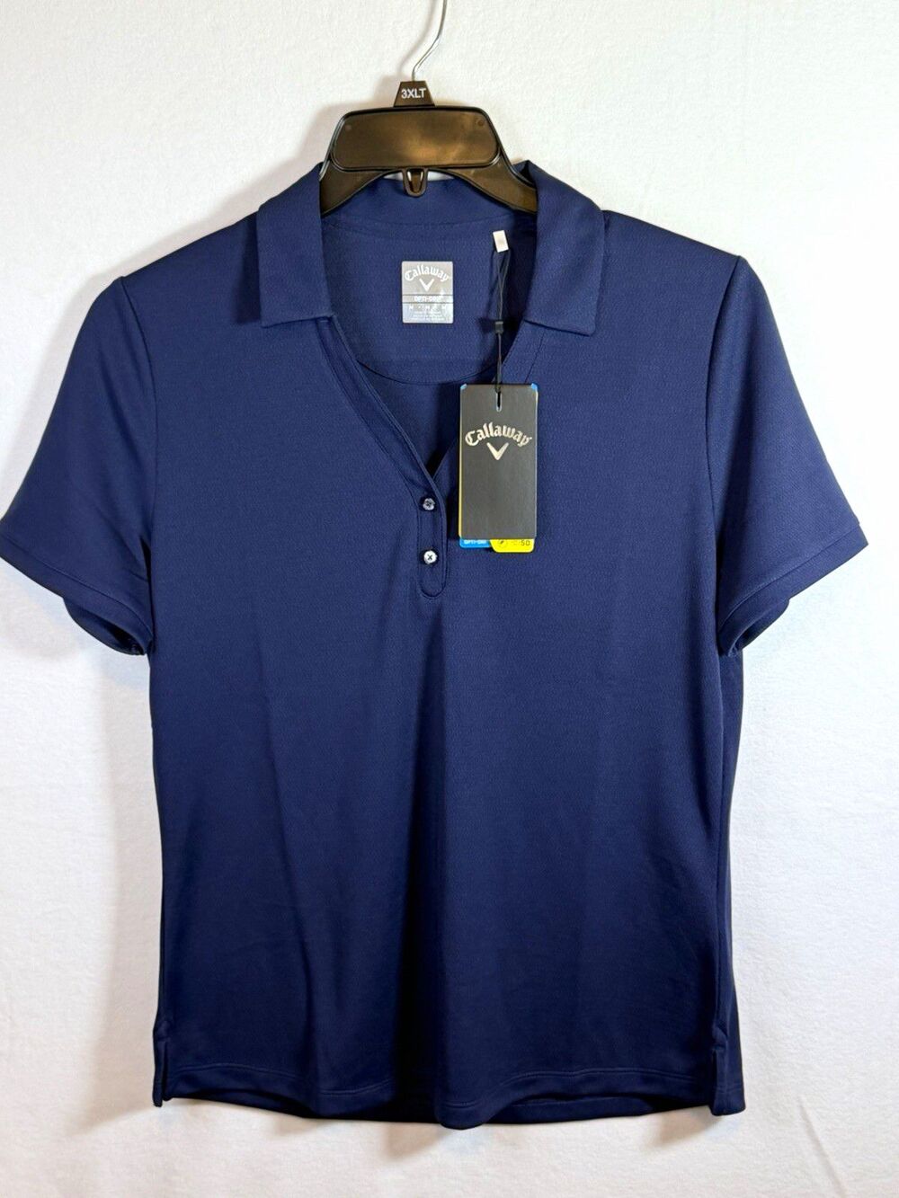 Callaway Opti-Dri Golf Polo Shirt Women’s M Blue Solid Short Sleeve UPF 50